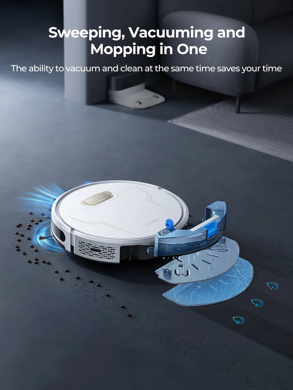Laresar 3s Robot Vacuum Cleaner Mop 5000Pa Smart APP Control Intelligent Planned